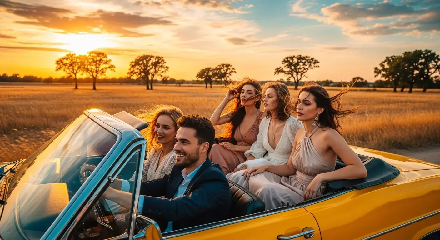 carro amarelo com pessoas