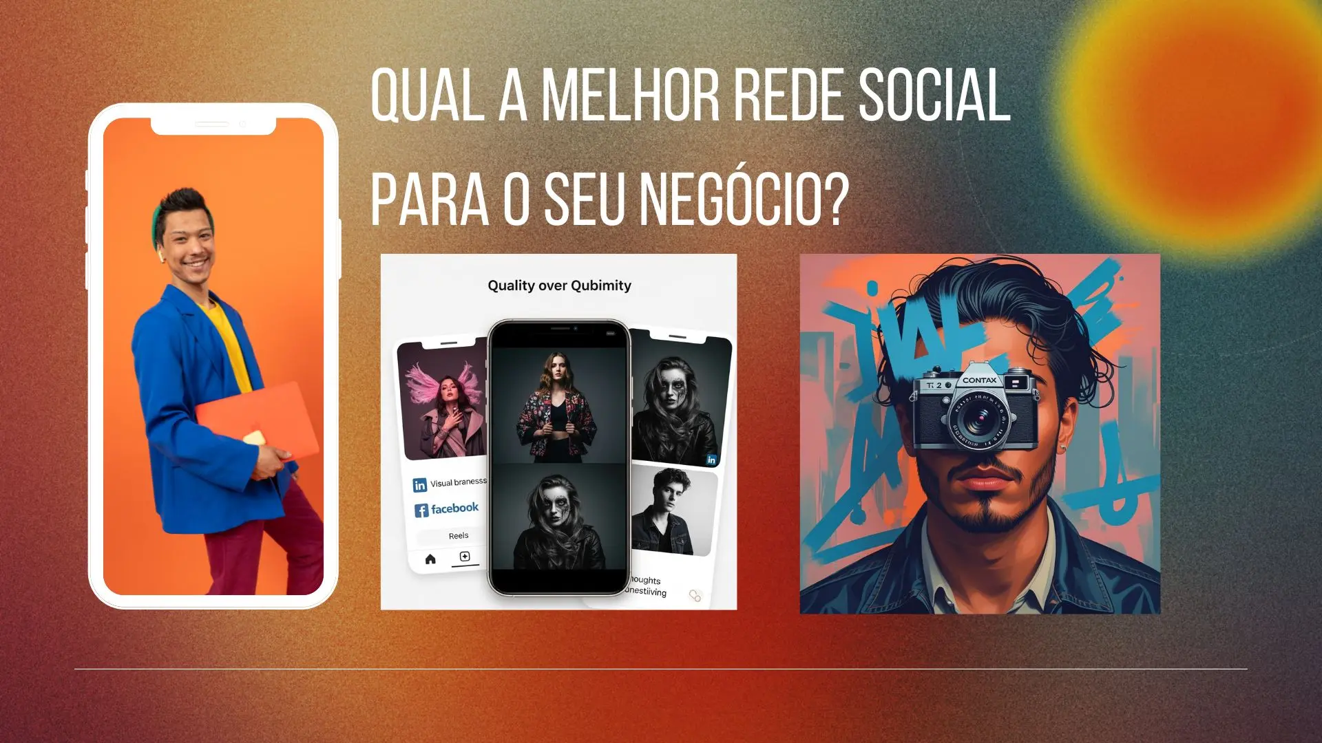 Vários ícones de redes sociais em uma tela