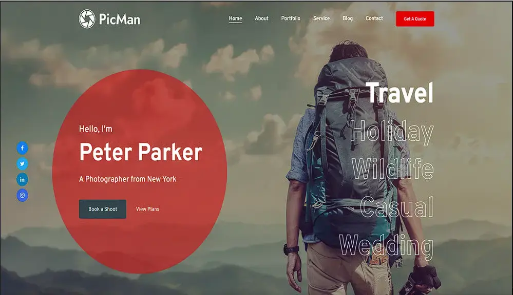 Outra demonstração de site de portfólio